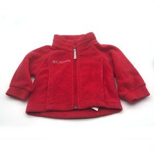 Columbia Zip Up Fleece Sweatshirt Coat Red - 12m